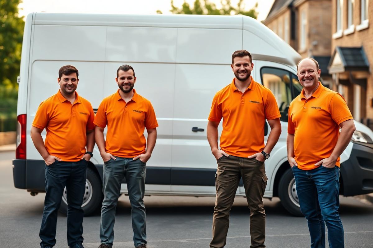 The MoveRemoval team standing beside their removal van